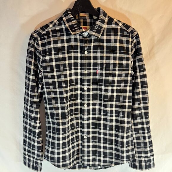 Levis Flannel. Black and White Size Small - Picture 1 of 4